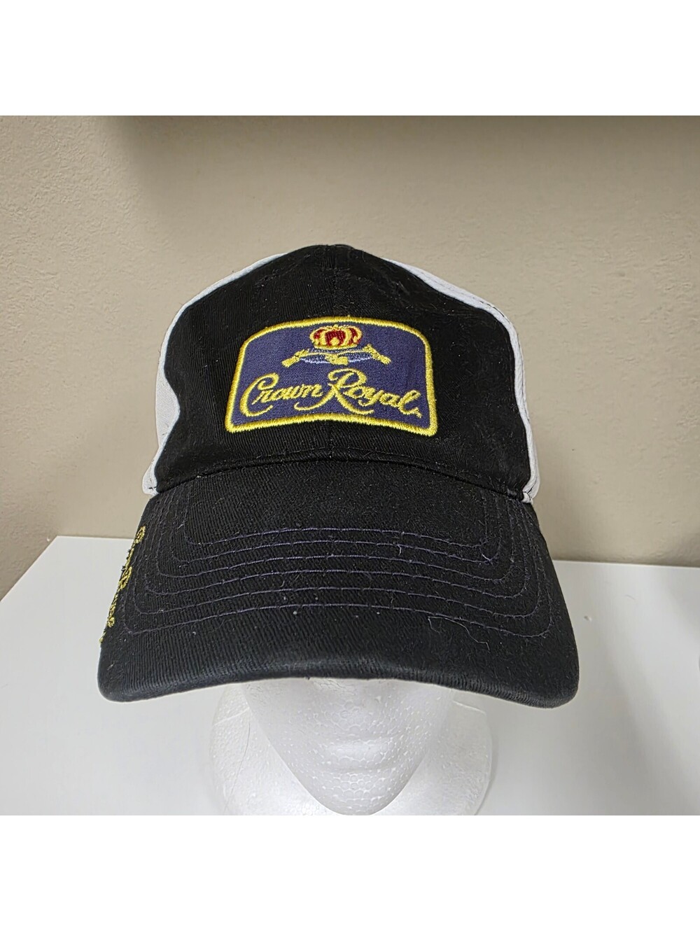 Crown Royal Black and White Adjustable Baseball Cap